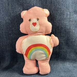 Vintage Care Bears Cheer Pillow Handmade Plush 12" Stuffed Toy Lovey READ